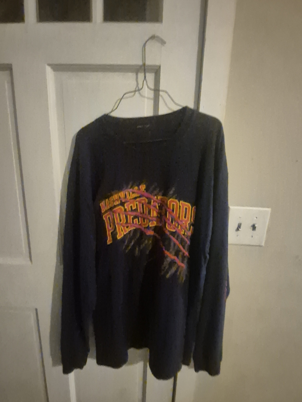 Source Unknown Black Long Sleeve Nashville Predators Graphic Tee